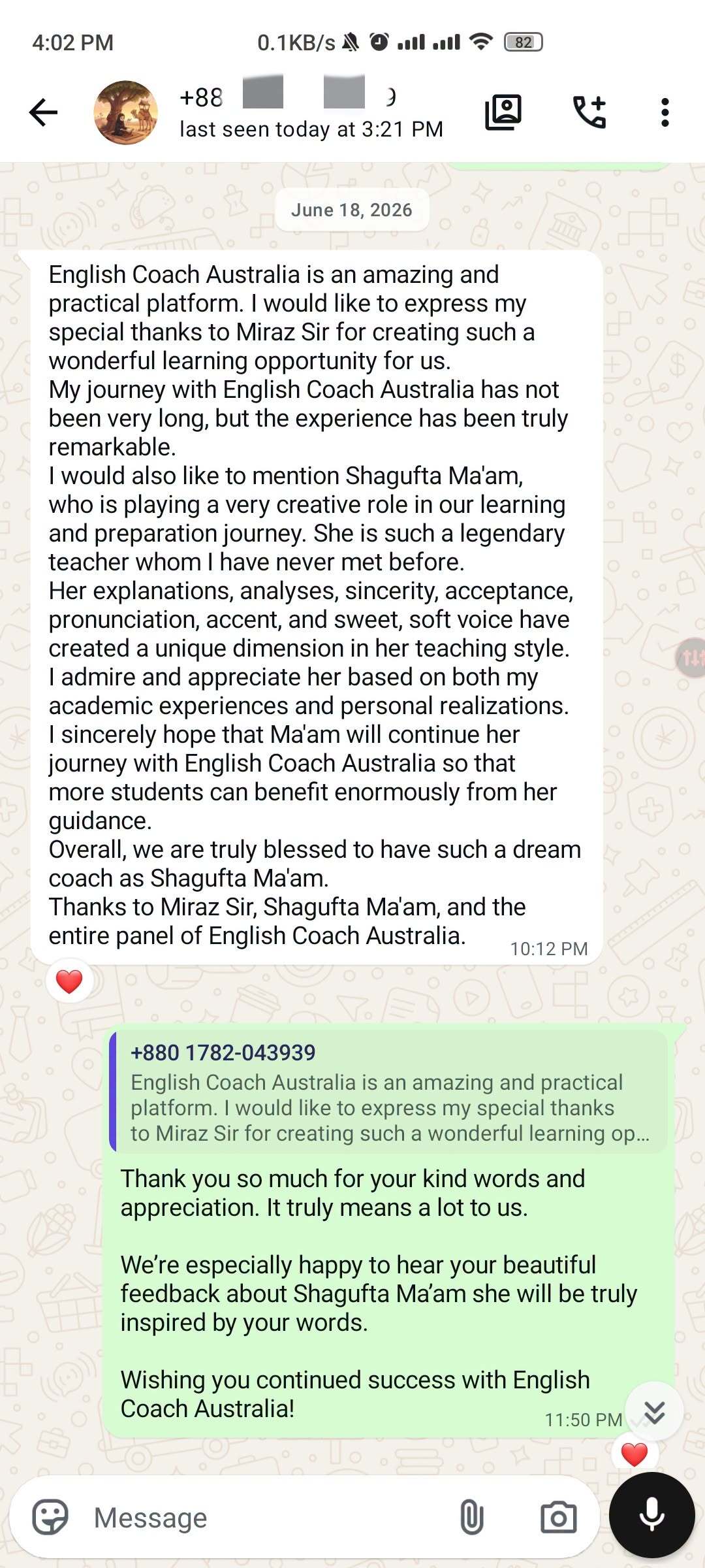 PTE Student Review 1